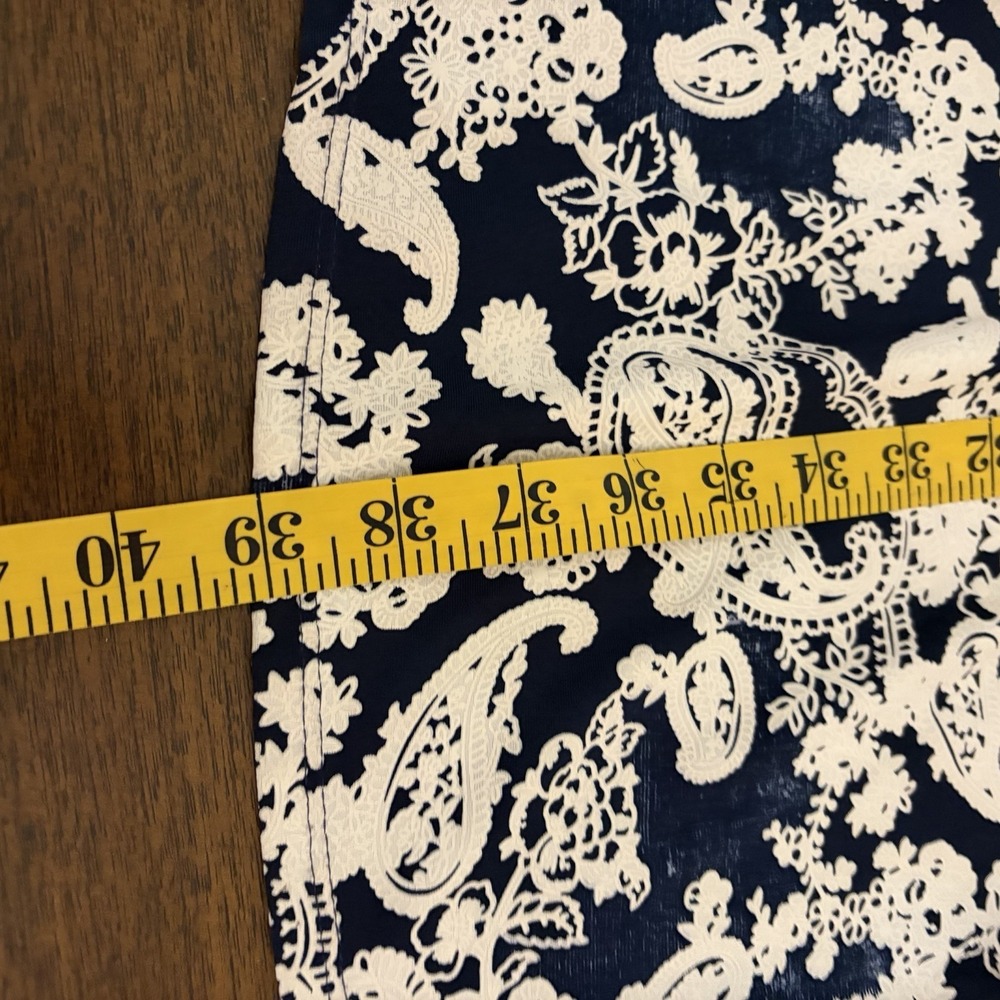 Robert Louis Woman's Skirt Size L Navy Blue Flowy Career Office Classy Versatile - Picture 14 of 14